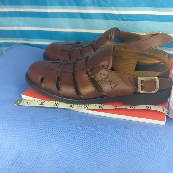 Coastal Fisherman Sandal 100% LEATHER Woven Braided Leather Sandal us7men=us9wmn - Picture 6 of 7
